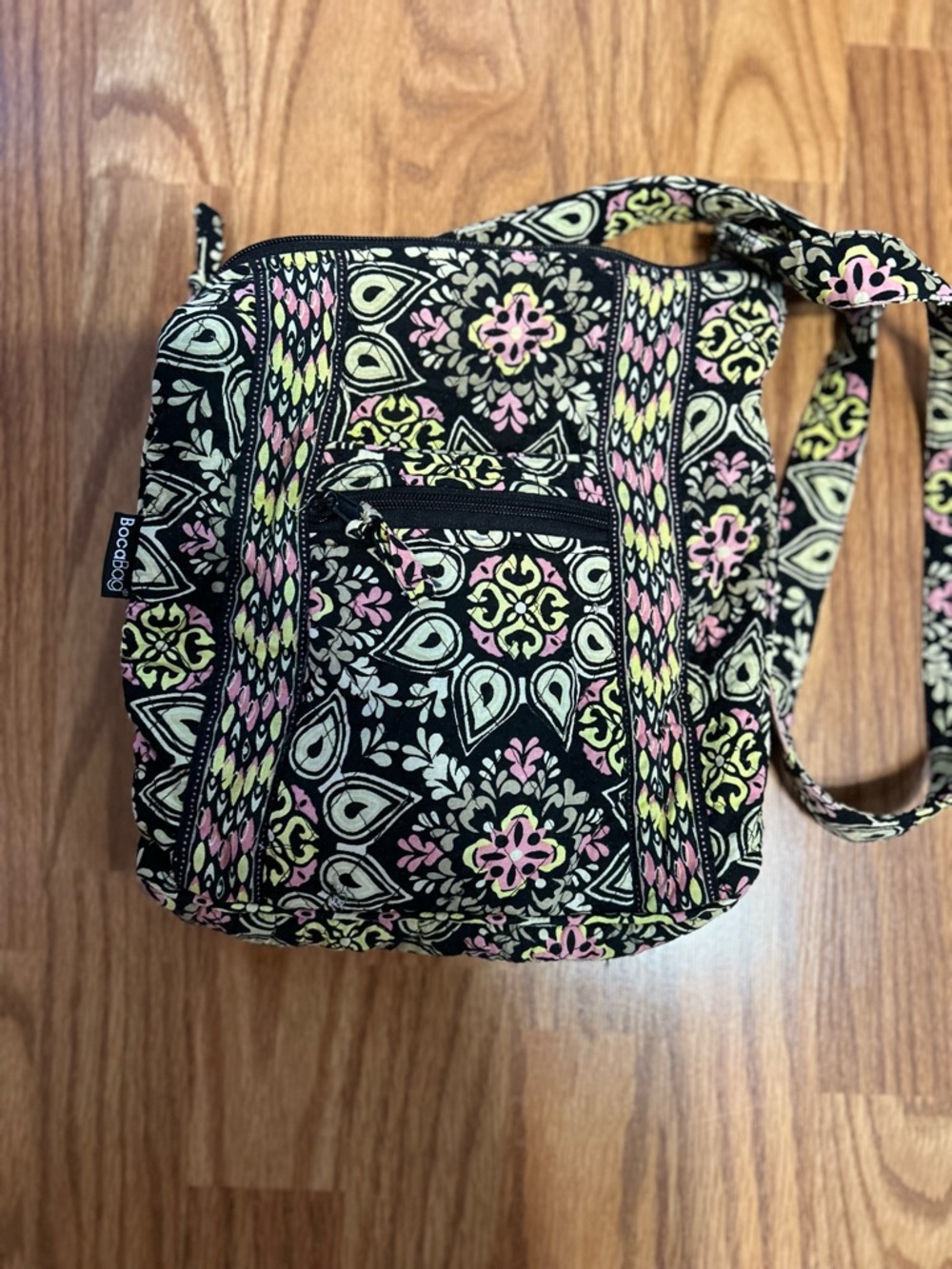 Bocabag  Black Floral Crossbody Bag